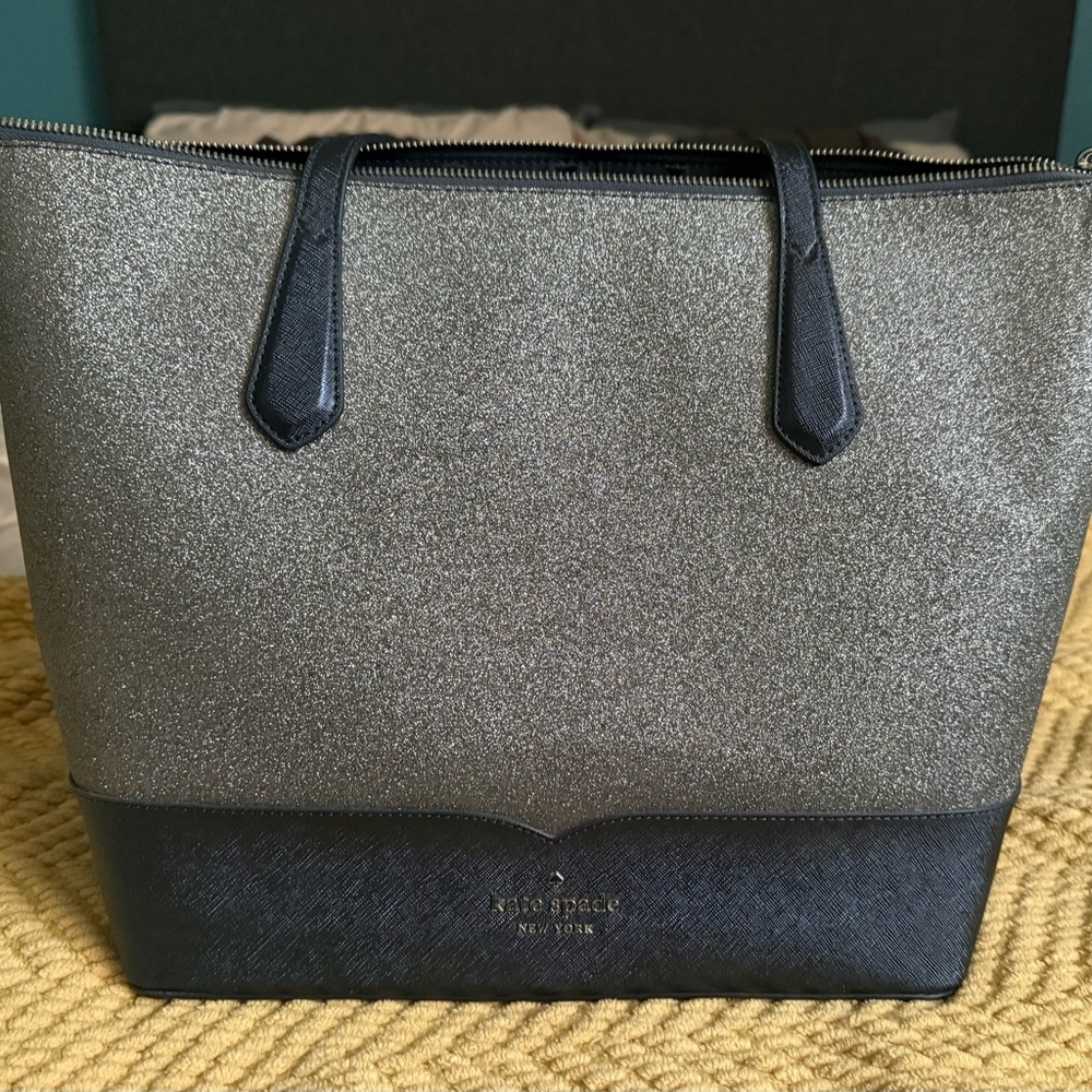 kate spade Sparkling Silver Handbag and matching zip wallet